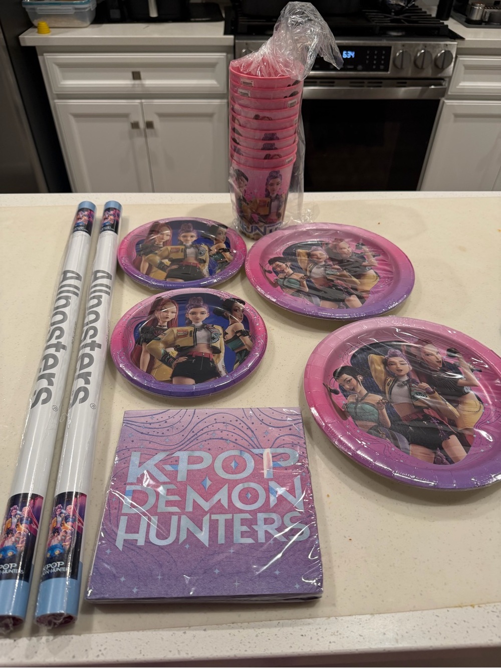 K-pop Demon Hunters Party Supplies Bundle Set- Plate Cups Napkins Posters Decor